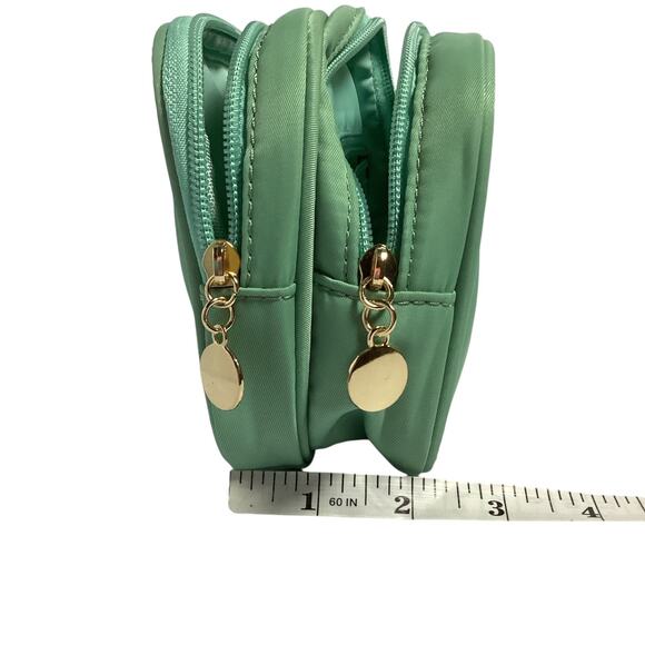 Nylon Small Makeup Pouch Double Zipper Cosmetic Bag Travel - Picture 6 of 8